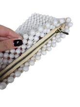 Load image into Gallery viewer, Late 1940s White Chunky Beaded Clutch Bag
