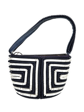 Load image into Gallery viewer, 1940s Rare Navy and White Telephone Cord Bag
