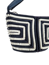 Load image into Gallery viewer, 1940s Rare Navy and White Telephone Cord Bag
