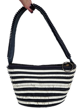 Load image into Gallery viewer, 1940s Rare Navy and White Telephone Cord Bag
