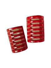 Load image into Gallery viewer, 1940s Red Bakelite Dress Clip Set
