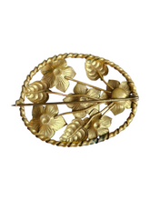 Load image into Gallery viewer, 1930s Czech Bright Glass and Enamel Multicoloured Flower Leaf Brooch
