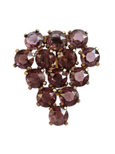 Load image into Gallery viewer, 1930s Deco Bright Sparkly Purple Faceted Glass Dress Clip
