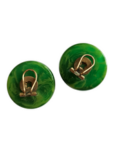 Load image into Gallery viewer, 1940s Chunky Green Bakelite Earrings
