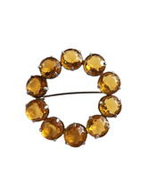 Load image into Gallery viewer, 1930s Czech Orange Open Back Glass Brooch
