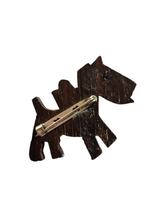 Load image into Gallery viewer, 1940s Painted Wood Dog Brooch
