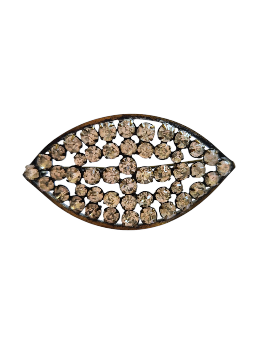 Edwardian Glass Oval Brooch