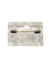 Load image into Gallery viewer, 1940s White Reverse Carved Lucite Brooch
