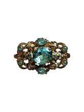 Load image into Gallery viewer, 1930s Czech Bright Blue Glass Brooch
