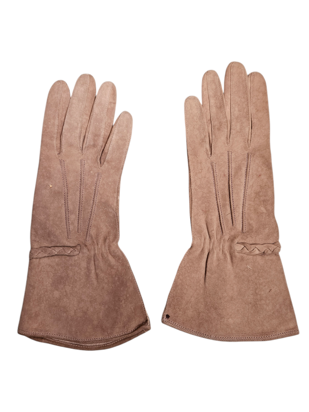 1940s Beige Newbuck Leather Gloves