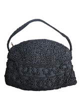 Load image into Gallery viewer, 1940s Astrakhan Black Bag
