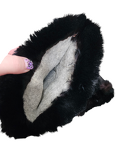 Load image into Gallery viewer, 1940s Black Fur and Leather Gauntlet Gloves
