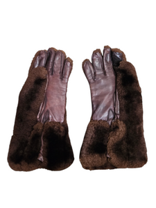 1940s Brown CC41 Fur and Leather Gloves