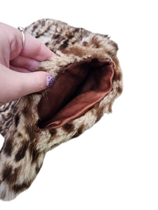 1940s Leopard Print Fur Muff