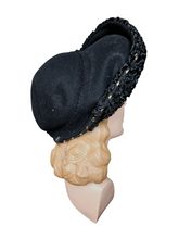 Load image into Gallery viewer, 1940s Astrakhan And Gold Thread Hat
