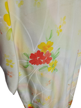 Load image into Gallery viewer, 1950s Cream/Yellow/Red/Orange Flower Long Kimono
