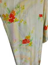 Load image into Gallery viewer, 1950s Cream/Yellow/Red/Orange Flower Long Kimono
