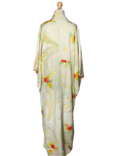 Load image into Gallery viewer, 1950s Cream/Yellow/Red/Orange Flower Long Kimono
