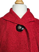 Load image into Gallery viewer, Late 1940s Red Swing Coat With Black Fur Cuffs
