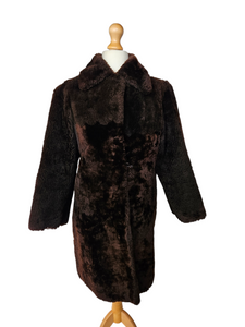 1940s Brown Beaver Lamb Fur Coat