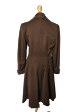 Load image into Gallery viewer, 1940s Chocolate Brown Beaded Princess Coat
