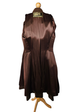 Load image into Gallery viewer, 1940s Chocolate Brown Beaded Princess Coat
