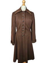 Load image into Gallery viewer, 1940s Chocolate Brown Beaded Princess Coat
