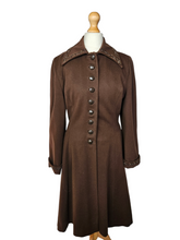 Load image into Gallery viewer, 1940s Chocolate Brown Beaded Princess Coat
