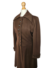 Load image into Gallery viewer, 1940s Chocolate Brown Beaded Princess Coat
