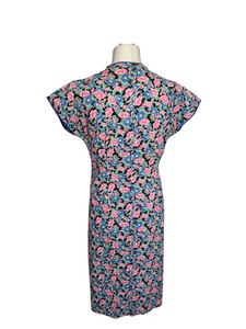 Late 1940s Pink Floral House Dress