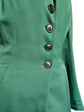 Load image into Gallery viewer, 1940s Green Gabardine Suit With Sharp Collar
