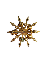 Load image into Gallery viewer, 1930s Blue Glass and Faux Pearl Snowflake Brooch
