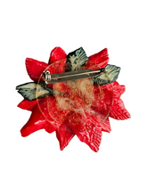 Load image into Gallery viewer, Vintage Shell Christmas Poinsettia Brooch
