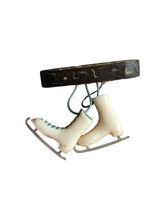 Load image into Gallery viewer, 1940s Wood and Celluloid Ice Skates Brooch
