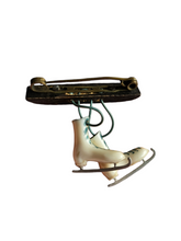 Load image into Gallery viewer, 1940s Wood and Celluloid Ice Skates Brooch
