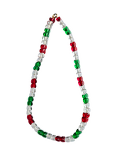 Load image into Gallery viewer, 1930s Red, Green And Clear Glass Necklace
