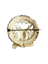 Load image into Gallery viewer, 1940s Carved Stag Deer Brooch
