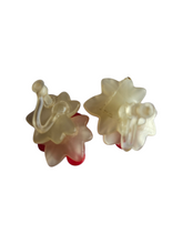 Load image into Gallery viewer, 1940s Coro Pink Berry/Grape Nylon Earrings
