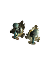 Load image into Gallery viewer, 1940s Gold Christmas Tree Celluloid Earrings
