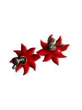 Load image into Gallery viewer, 1940s Red Christmas Celluloid Poinsettia Earrings B
