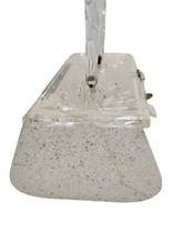 Load image into Gallery viewer, 1950s White and Clear Glitter Lucite Box Bag
