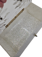 Load image into Gallery viewer, 1950s White and Clear Glitter Lucite Box Bag
