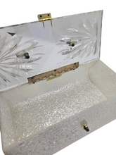 Load image into Gallery viewer, 1950s White and Clear Glitter Lucite Box Bag
