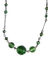 Load image into Gallery viewer, 1930s Deco Green Glass Necklace
