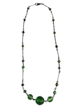 Load image into Gallery viewer, 1930s Deco Green Glass Necklace
