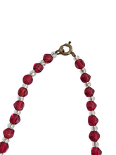 Load image into Gallery viewer, 1930s Czech Red Glass and Gold Necklace
