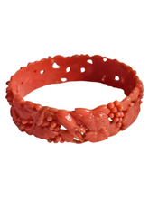 Load image into Gallery viewer, 1940s RARE Coral Pink Squirrel Celluloid Bangle
