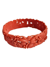 Load image into Gallery viewer, 1940s RARE Coral Pink Squirrel Celluloid Bangle
