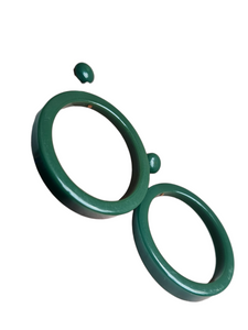 1940s HUGE Green/Blue Bakelite Door Knocker Hoop Earrings