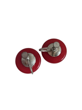 Load image into Gallery viewer, 1940s Red Bakelite Screwback Earrings
